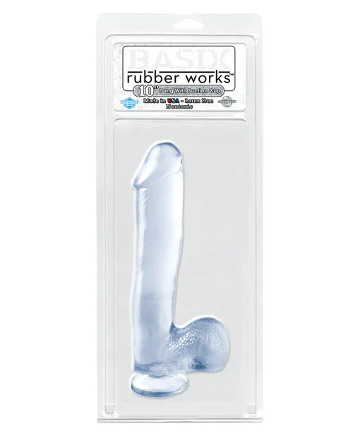 Basix Rubber Works 10" Dong w/Suction Cup - Clear