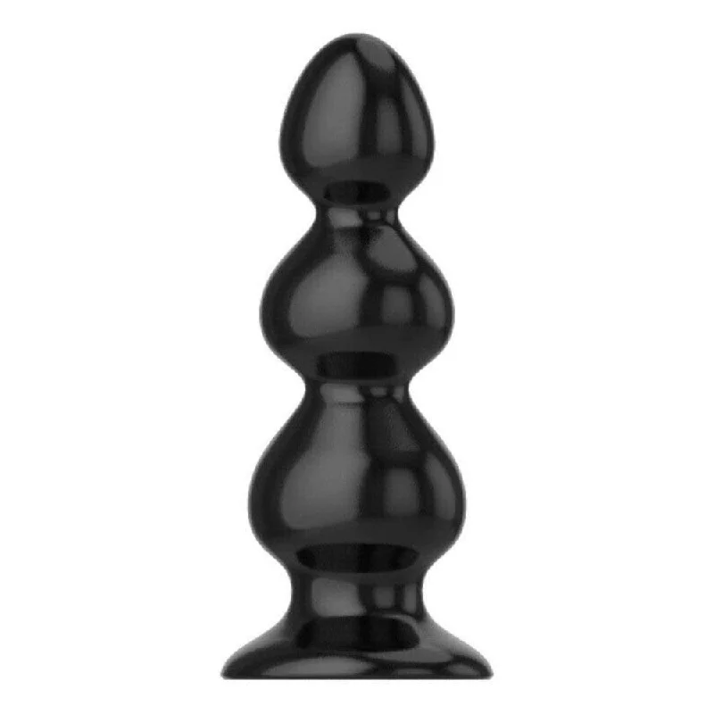 Black Silicone Beaded Plug Large 6" Rideable Dildo |/| Mega BBC