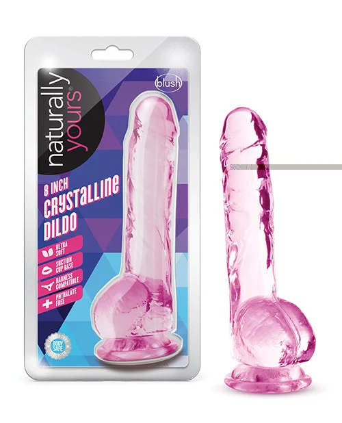 Blush Naturally Yours 8" Crystalline Dildo - Rose