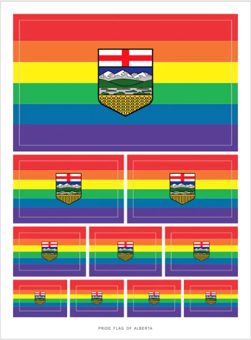 CC ''Alberta'' Pride Flag Sticker Sheet