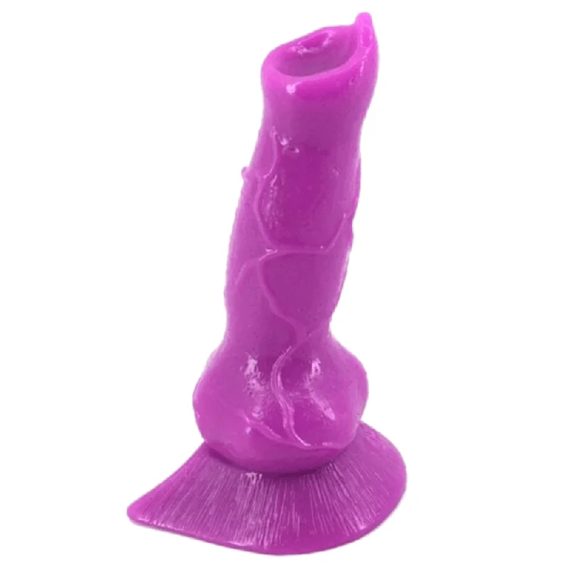 Colored Knotted Dildo Animalistic Stimulation Silicone Dog Dildo |/| Brutal Deep Horse