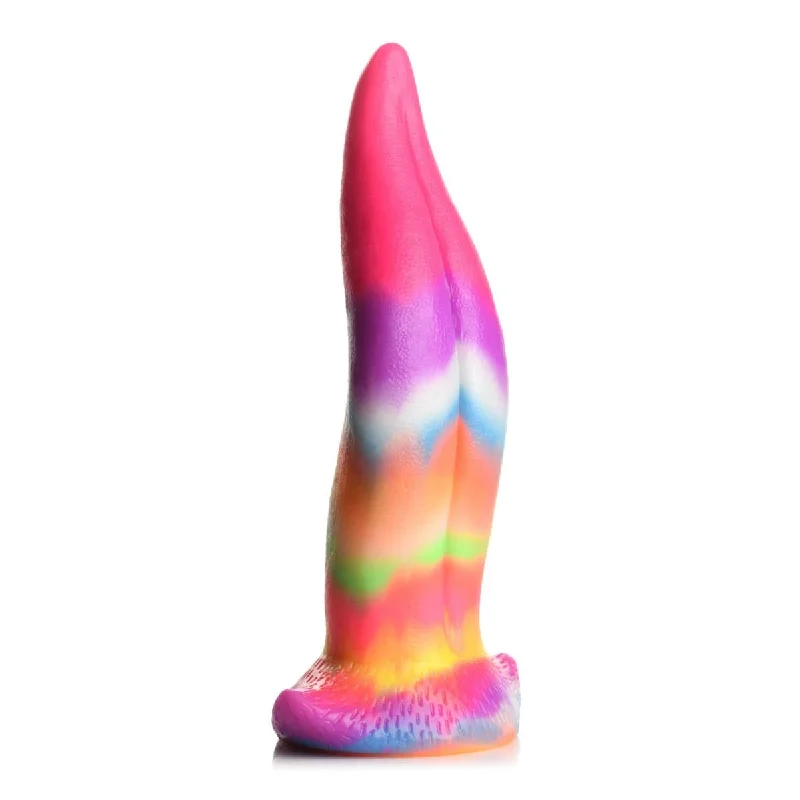 Creature Cock Unicorn Tongue Glow-In-The-Dark Silicone Dildo Multi Colour