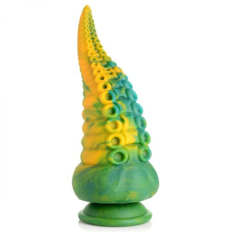 Creature Cocks Monstropus Tentacled Marble Green And Yellow Monster Silicone Dildo