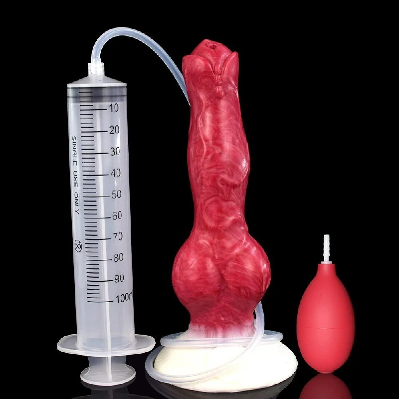 Ejaculating Dog dick Dildo - Add any liquid