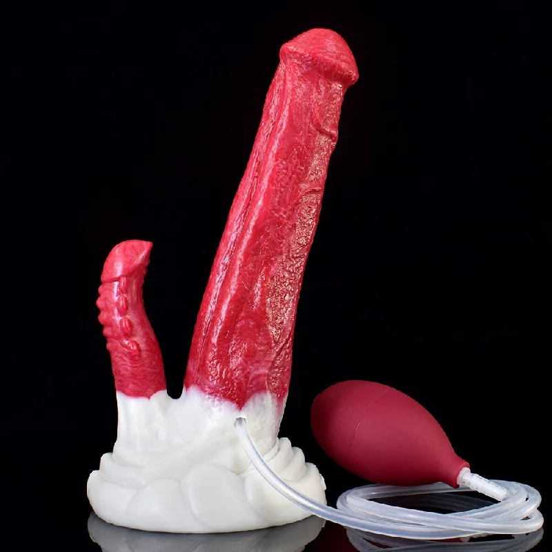 Ejaculating Dragon double Dildo - Clit stimulator