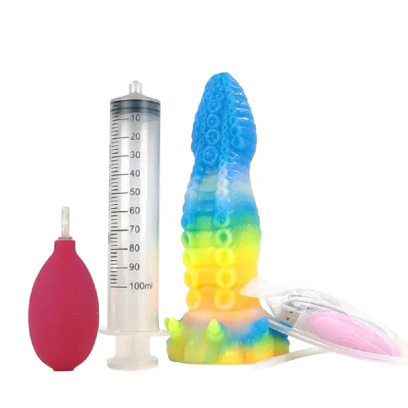 Luminous Alien 7" Demon Silicone Squirting Dildo Fantasy Vibrator |/| Grande Huge Horse Cums Xenomorph