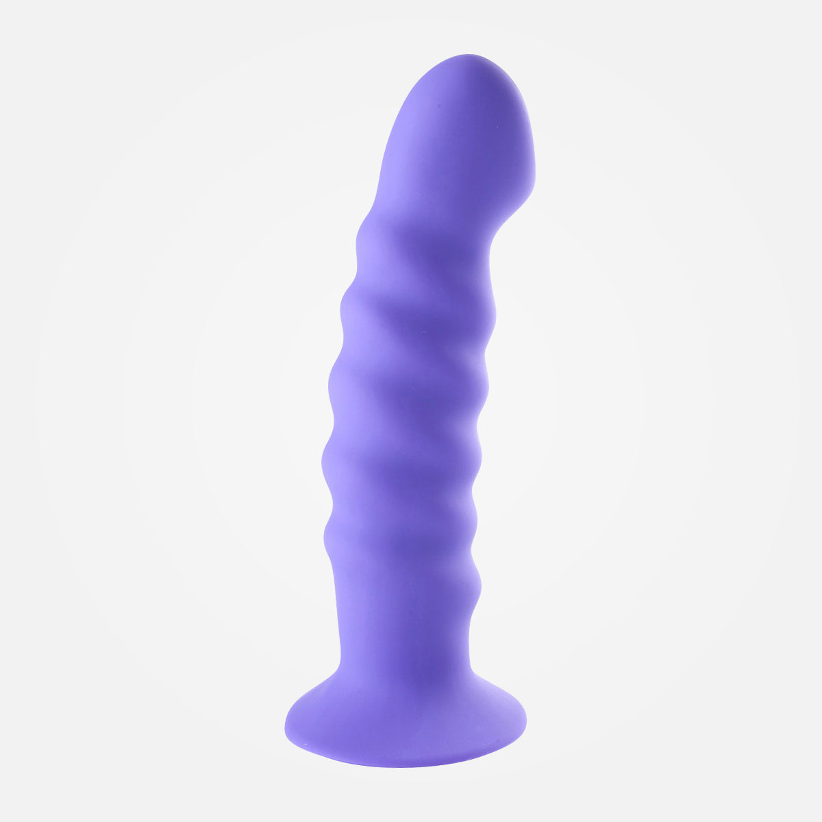 Kendall - 20cm Non-Vibrating Purple Ribbed Dildo with Suction Base