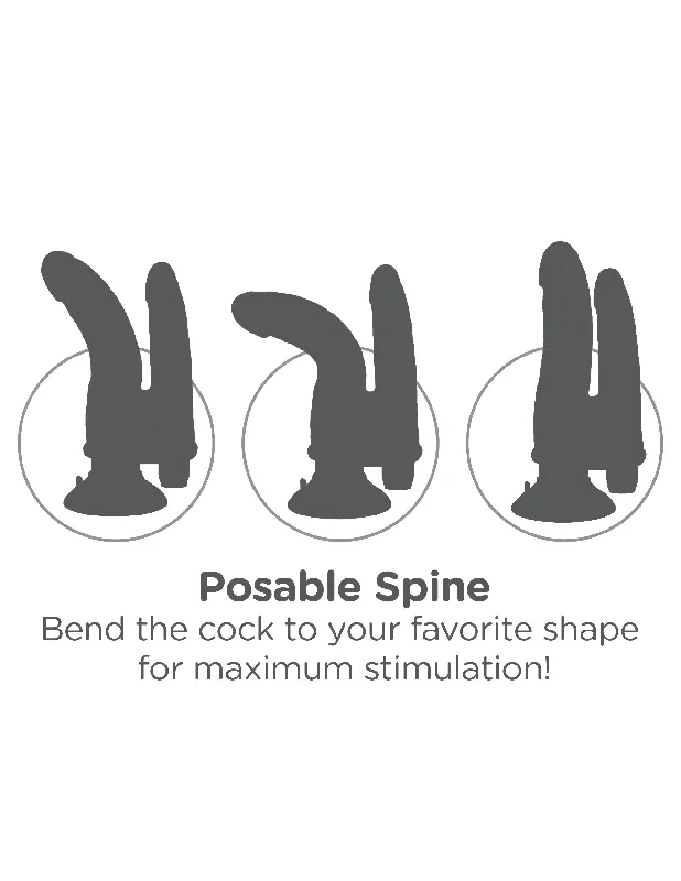 King Cock Double Vibrating Double Penetrator - Black