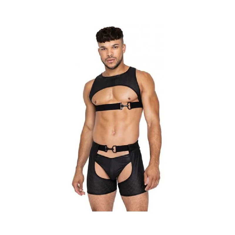 Master Harness W/hook & Ring Closure Black Lg