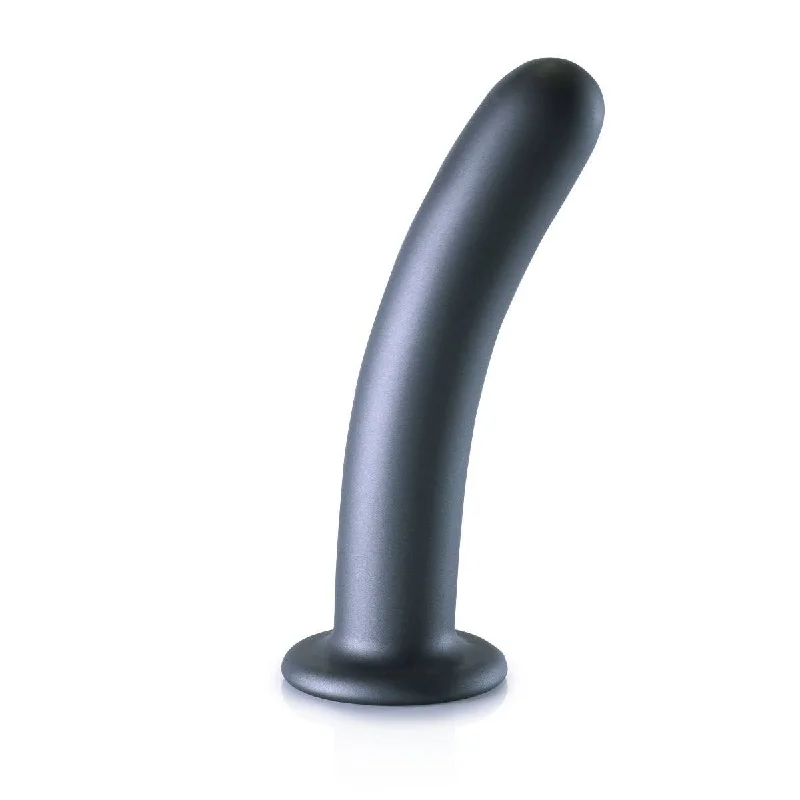 Ouch! Smooth Silicone G Spot Dildo 7Inch Metallic Grey