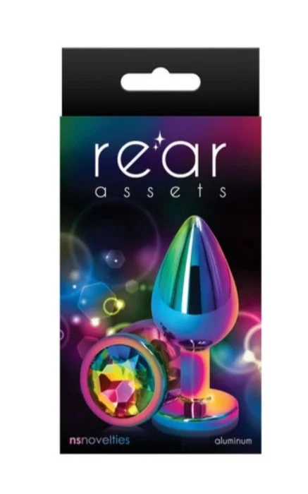 Rear Assets Mulitcolor ''Small'' Anal Butt Plug -Rainbow Gem