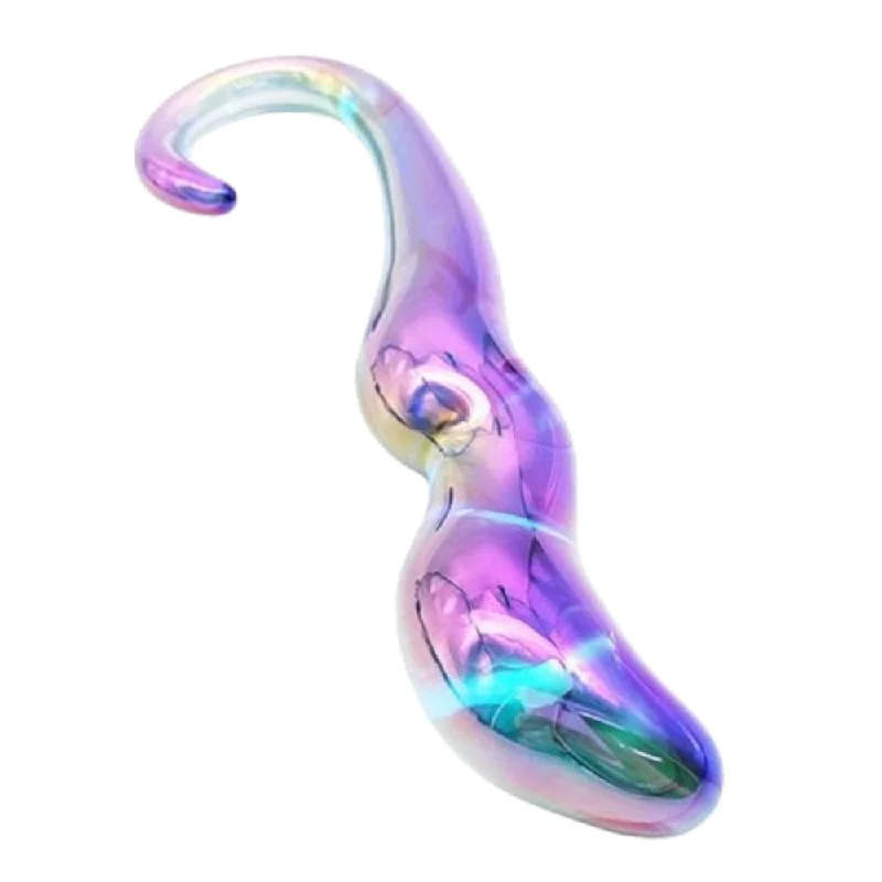 Rainbow Glass Teardrop 7" Octopus Dildo For Women |/| Toys Tenticle Anal