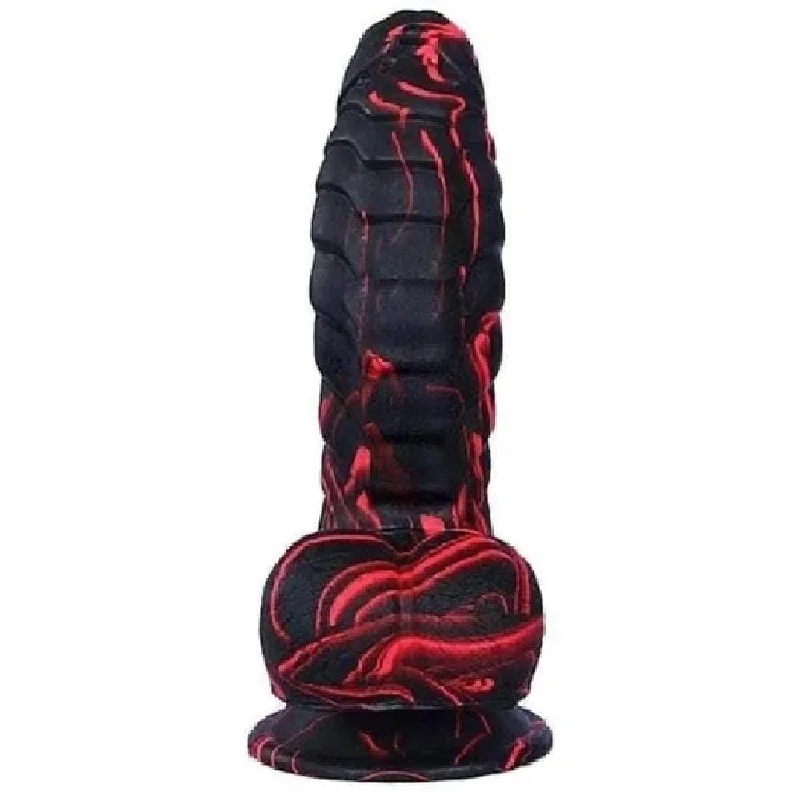 Scaly Suction Cup Dildo Male Dinosaur 7" Silicone Dildo With Balls |/| Huge Deep Big