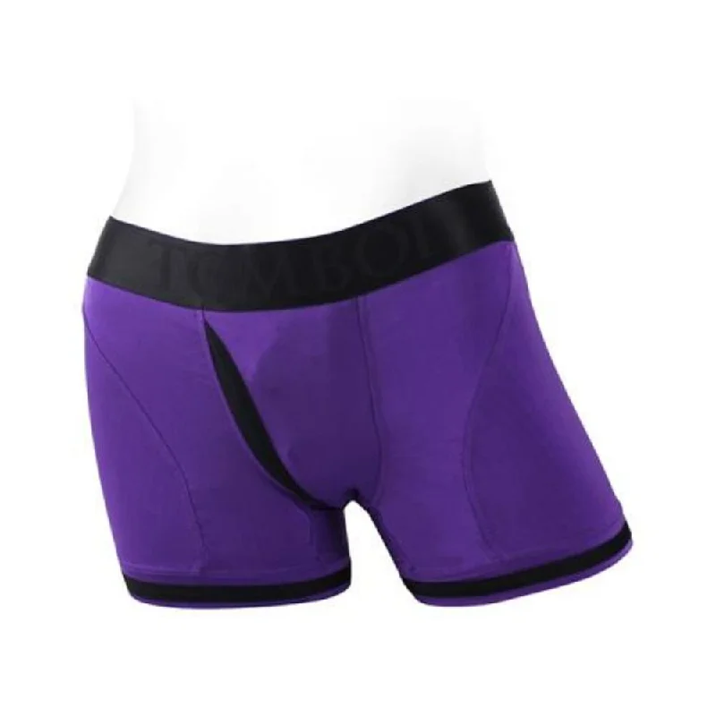 Spareparts Tomboii Nylon Boxer Briefs Harness Purple/black Size Xs