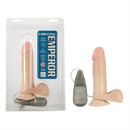 Vibrating Emperors 6 Inches Ivory With  Suction Cup and Lubricant