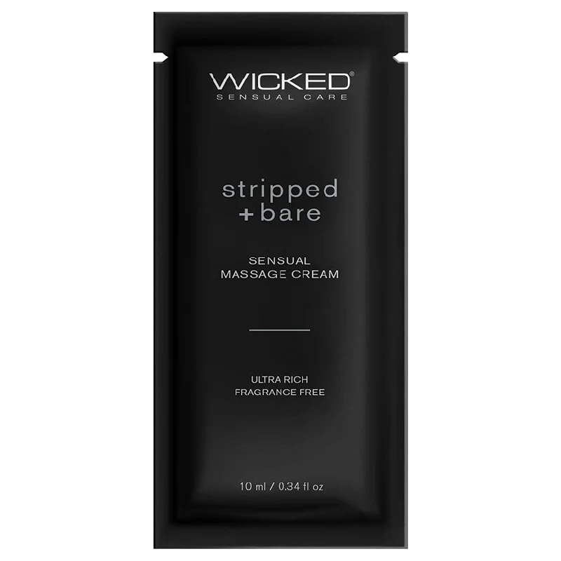 Wicked Sensual Care Stripped & Bare Unscented Massage Cream  - .34 oz