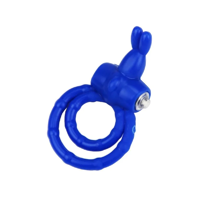 Vibrating Cock and Ball Ring | Erection-Enhancing Blue Bunny Ring|/|