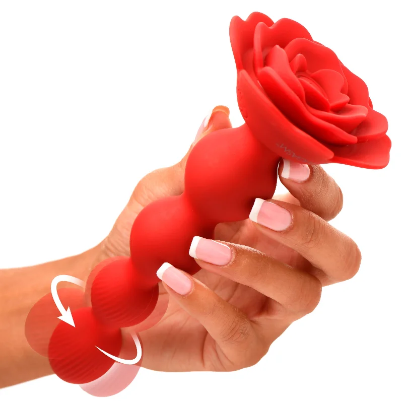 Rose Twirl 10X Vibrating and Rotating Silicone Anal Beads