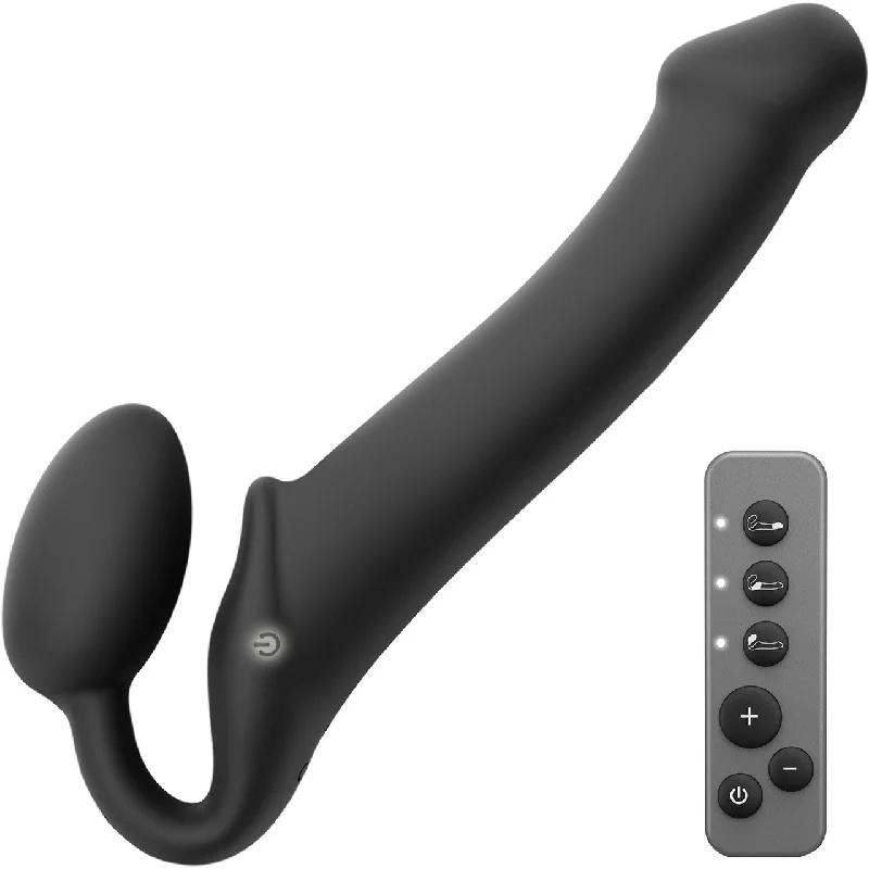 Strap-on-Me Double Ended Vibe Remote Control - Medium - Black