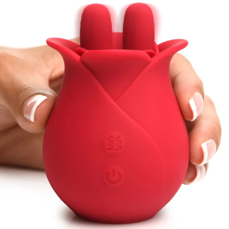 The Rose Fondle 10X Massaging Rose Silicone Clit Stimulators