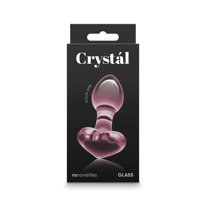 Crystal Heart Glass Anal Plug Pink