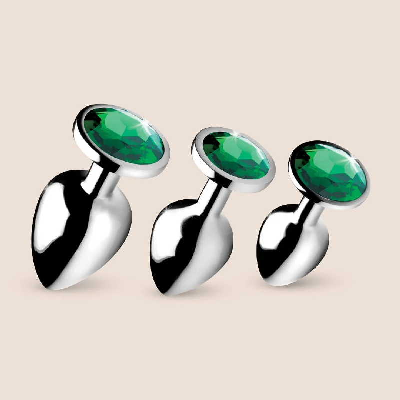 Emerald Gem Anal Plug Set | 3 piece butt plugs