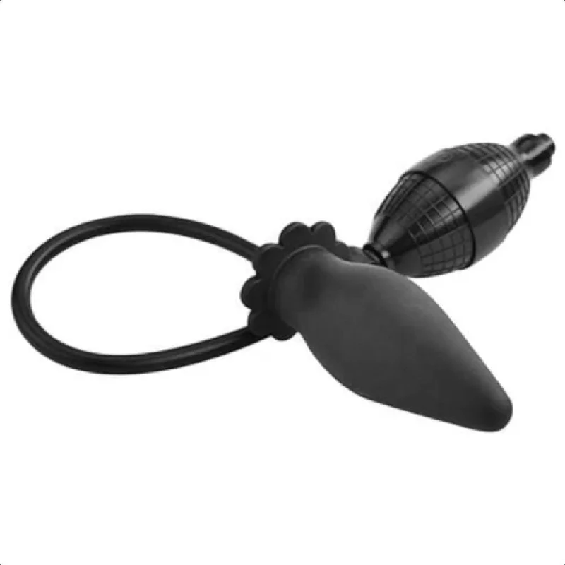 Black Expanding Silicone Inflatable Butt Plug