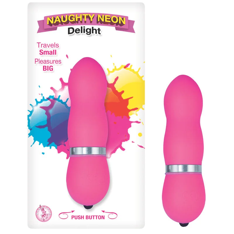 Naughty Neon Delight 4.25in. Multispeed Waterproof Mini Vibrator (Pink)