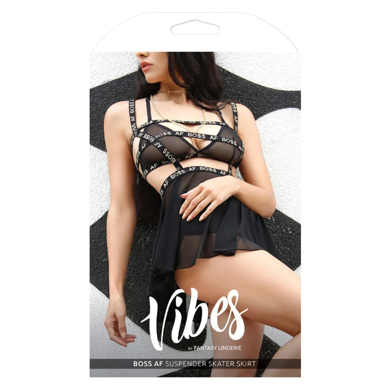 Vibes Boss AF Suspender Skirt ML