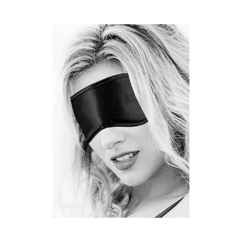 Ouch! Black & White Satin Eye Mask Black