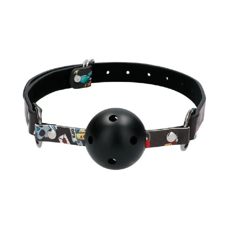 Ouch! Old School Tattoo Printed Breathable Ball Gag