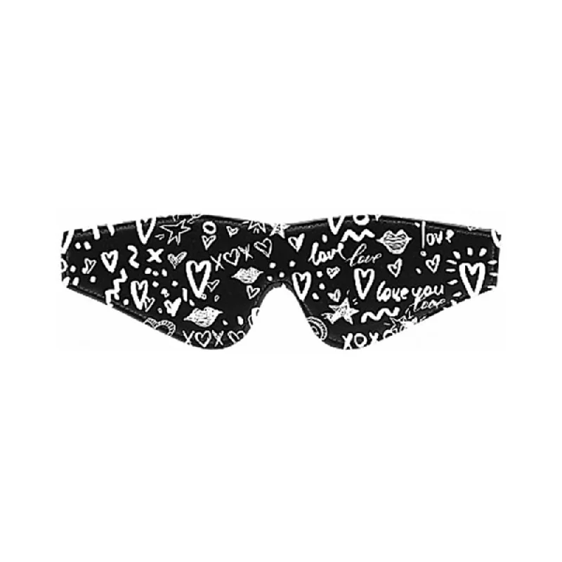 Ouch! Printed Eye Mask - Love Street Art Fasion - Black