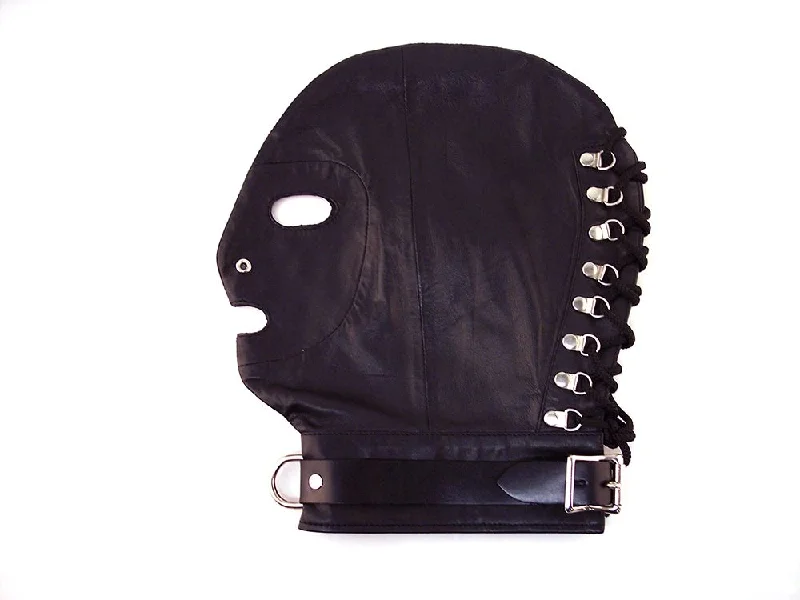 Rouge Garments Leather Mask with D-Ring and Lockable Buckle