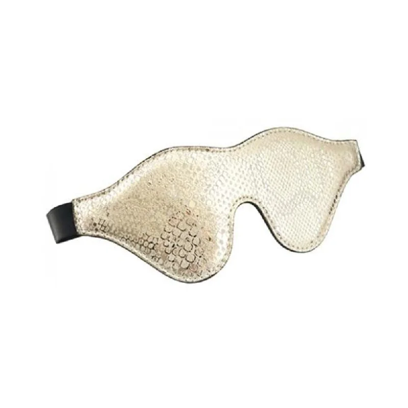 Spartacus Blindfold W/leather - White Snakeskin Micro Fiber