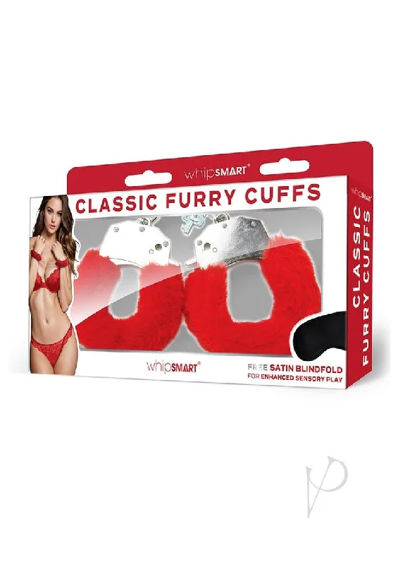 Whipsmart Furry Cuffs Eye Mask Red