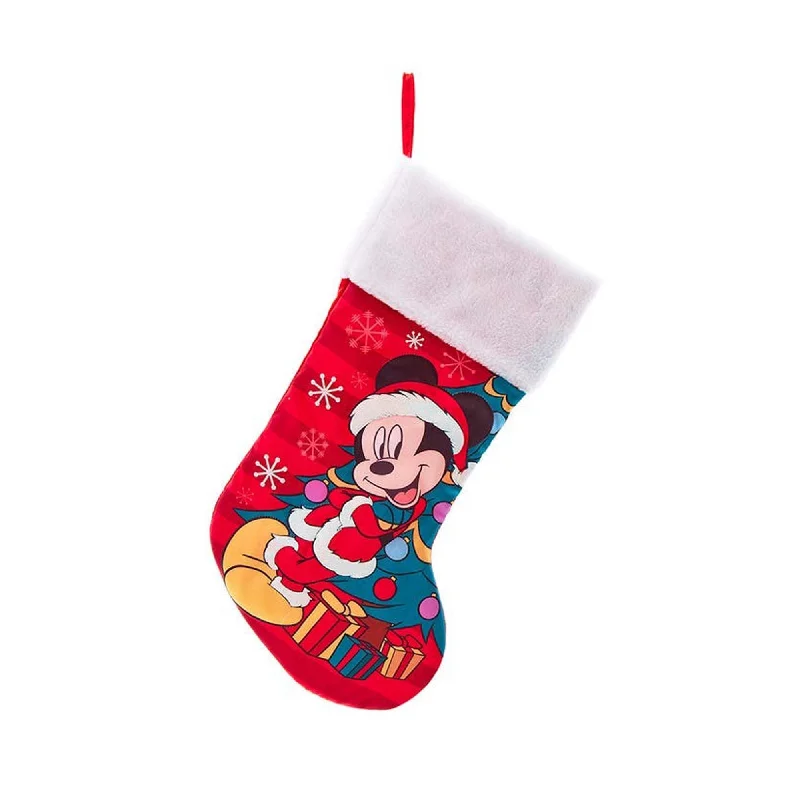 Mickey Mouse with Tree Christmas Stocking, 19 Inches, 1 Count