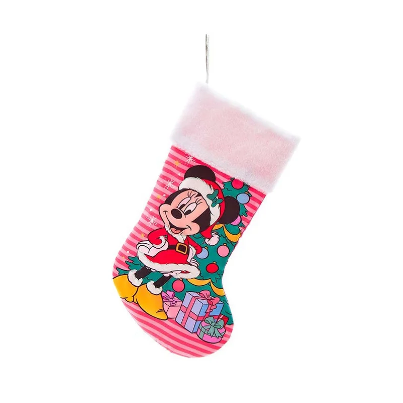 Minnie Mouse with Tree Christmas Stocking, 19 Inches, 1 Count