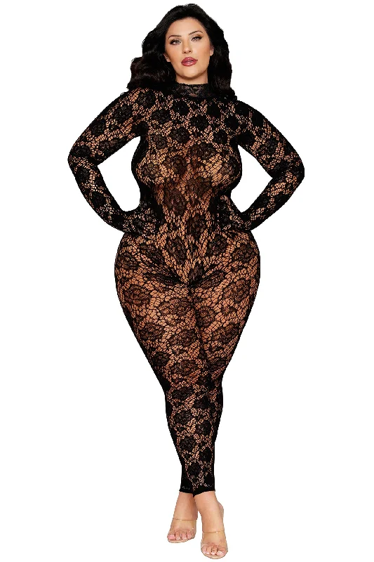 Rose Lace Gloved Bodystocking