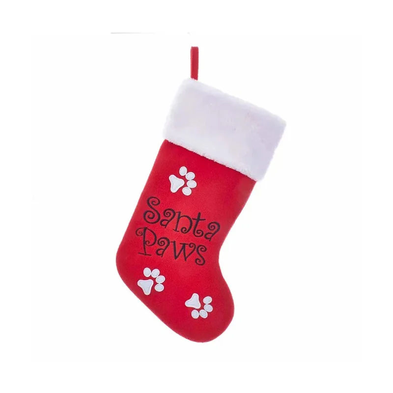 Santa Paws Christmas Stocking, 19 Inches, 1 Count