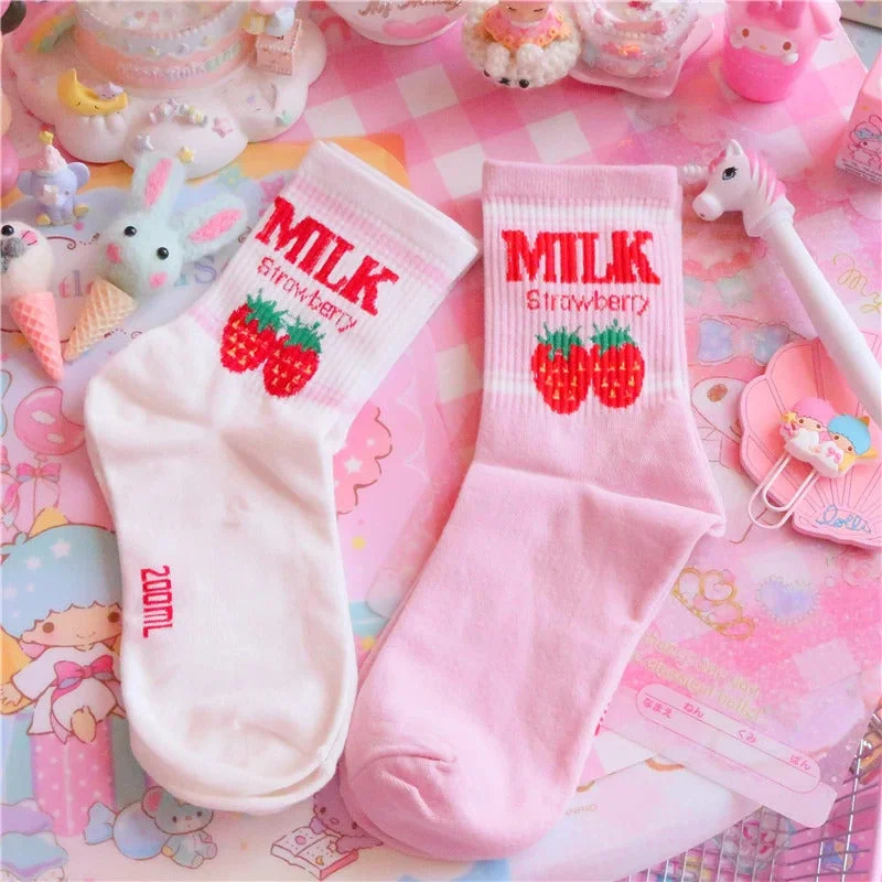 Strawberry Milk Socks